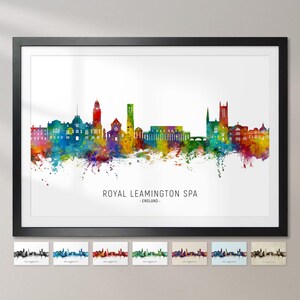 Royal Leamington Spa Skyline England, Cityscape Painting Art Print Poster CX (28157)