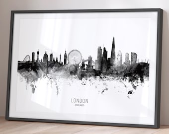 London Skyline England, Cityscape Painting Art Print Poster BX (11444)