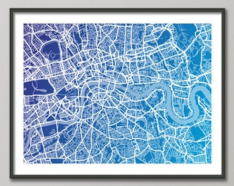 London Map, Art Print, London Street Map (510)