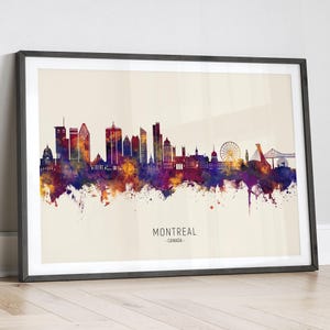 Horizon de Montréal, Canada, affiche d'impression d'art peinture paysage urbain LX (35159)