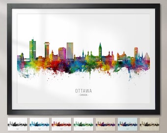 Ottawa Skyline Canada, Cityscape Painting Art Print Poster CX (35248)