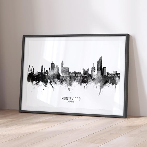 Montevideo Skyline Uruguay, Cityscape Art Print Poster BX (22951