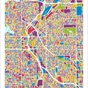 Denver Map, Denver Colorado City Street Map, Art Print 1542 - Etsy