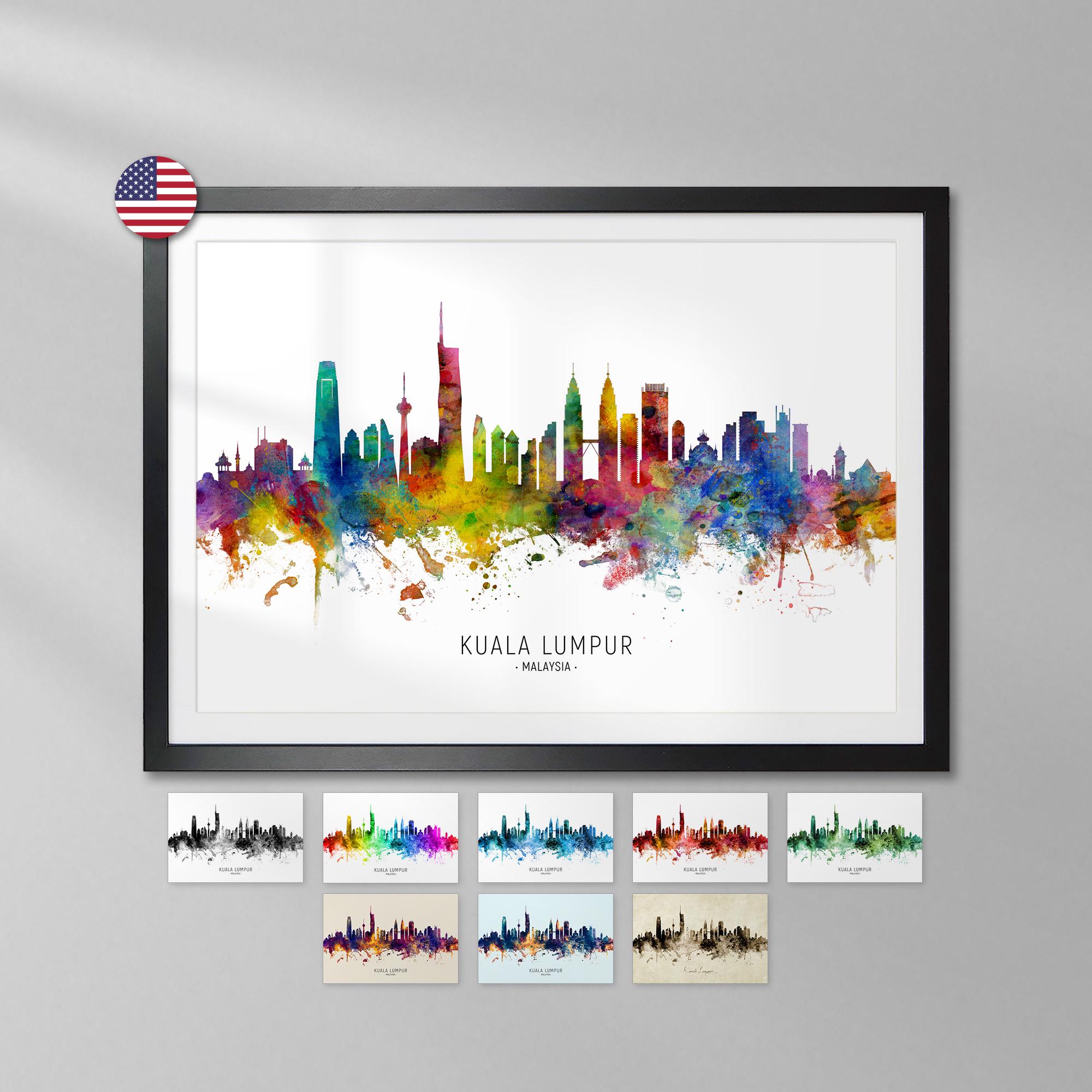 Kuala Lumpur Skyline Malaysia, Art Print Poster YX (30549) - Etsy