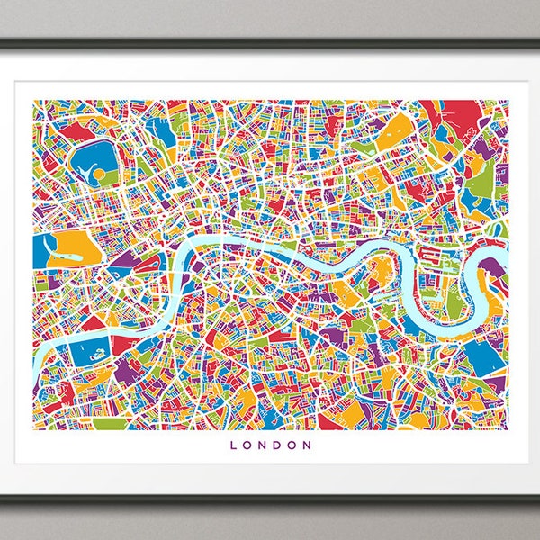 London Map, Street Map of London England, Art Print (2967)