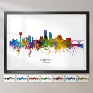Knoxville Skyline Tennessee, Cityscape Painting Art Print Poster CX (6614)