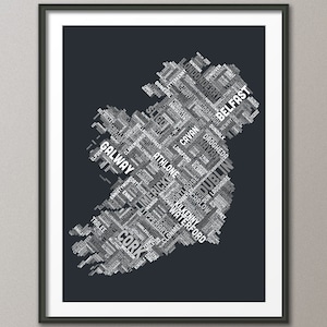 Irland Irland Stadtplan, Kunstdruck (320)
