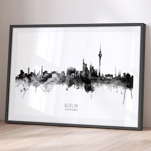 Berlin Skyline Germany, Cityscape Painting Art Print Poster BX (11451)
