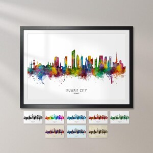 Kuwait City Skyline Kuwait, Cityscape Art Print Poster KX (24381)