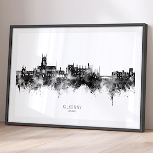 Kilkenny Skyline Ireland, Cityscape Painting Art Print Poster BX (38095)