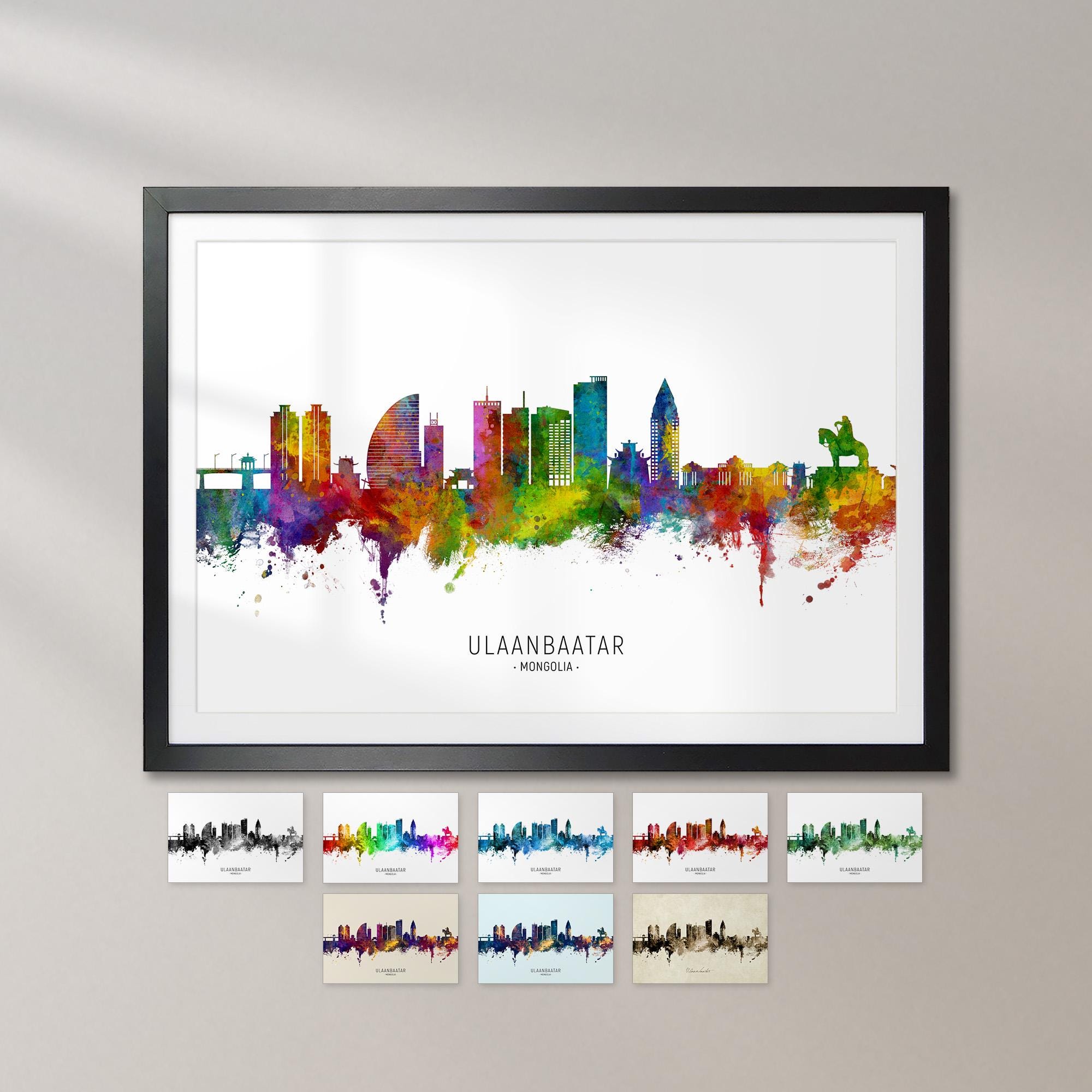 Ulaanbaatar Skyline Mongolia, Cityscape Art Print Poster KX (22246