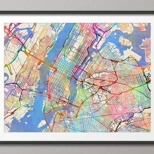 Manhattan, New York City Street Map USA, Art Print (2071)