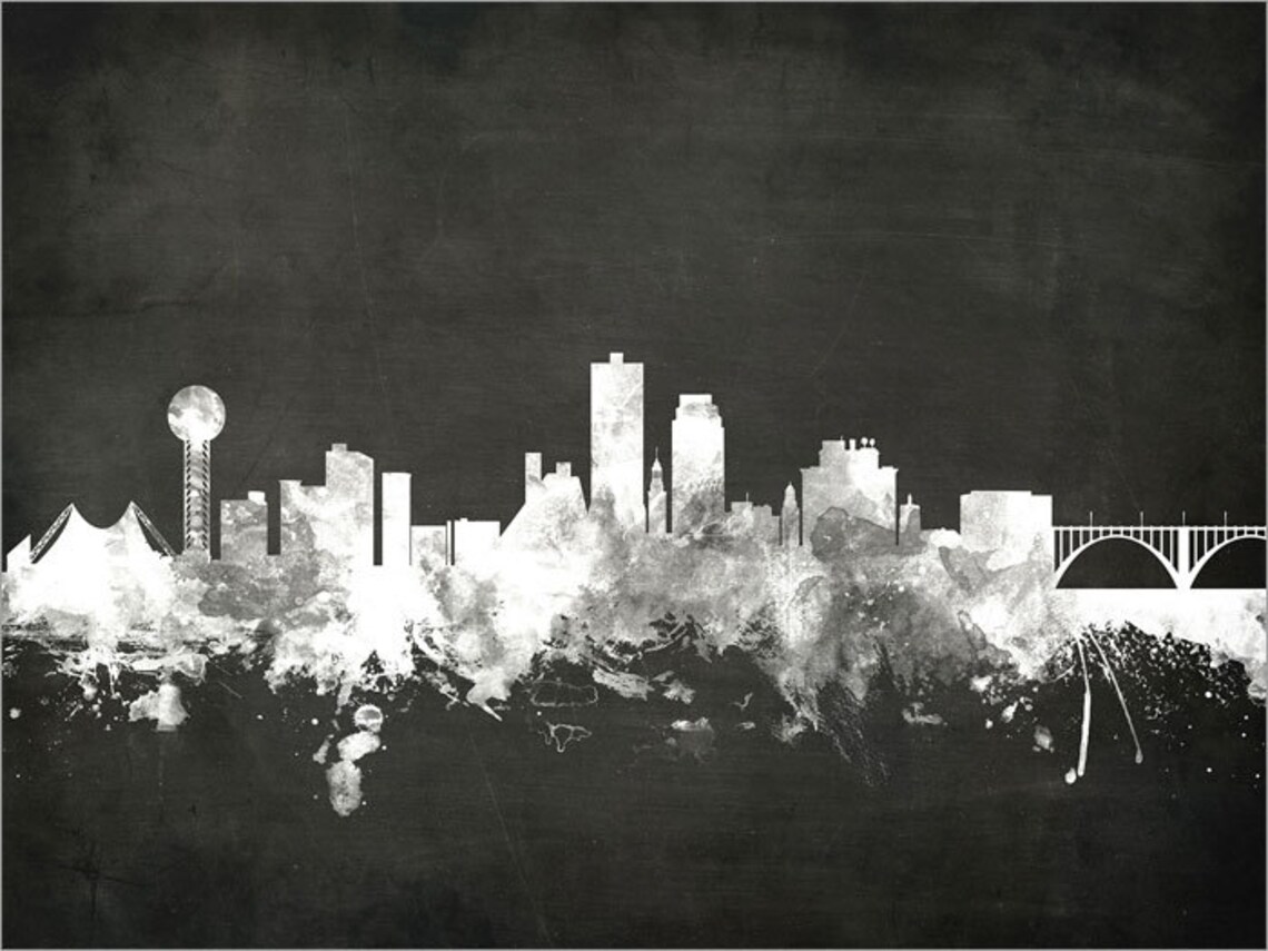 Knoxville Skyline Knoxville Tennessee Cityscape Art Print Etsy UK