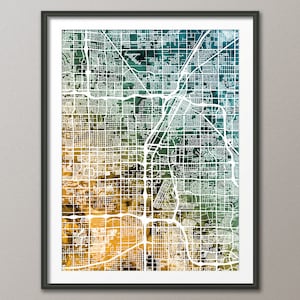 Carte de Las Vegas, plan des rues de Las Vegas, Nevada, impression d'art (3016)