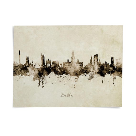 for stars様 Bolton Skyline England, Poster Print Cityscape Art ZX
