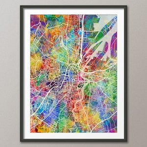 Mapa de Belfast, mapa de la ciudad de Belfast, Irlanda del Norte, impresión artística (3489)