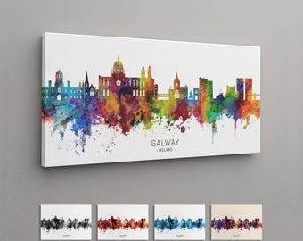 Galway Skyline Ireland, Box Canvas Art Print (6600)