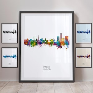 Kabul Skyline, Kabul Afghanistan Cityscape Art Print Poster Portrait PX (24357)