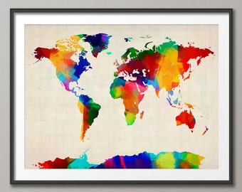 Music Instruments Map of the World Map Art Print 459 | Etsy