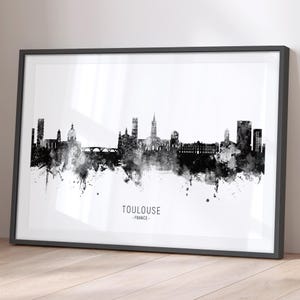 Toulouse Skyline França, Paisagem urbana Pintura Arte Impressão Pôster BX (16759)