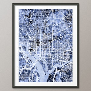 Carte de Washington DC, impression d'art plan de la ville (1567)