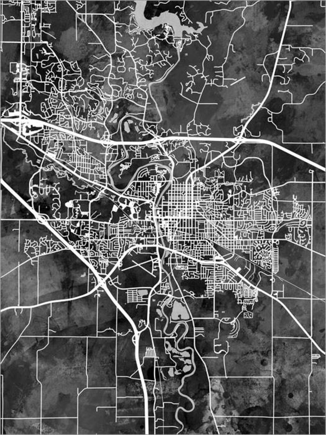 Iowa City Map Iowa City Iowa Map Art Print 3545 | Etsy