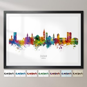 Zadar Skyline Croatia, Cityscape Painting Art Print Poster CX (14822)