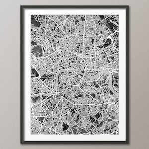 London Map, City Street Map of London England, art print (3036)