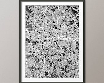 London Map, City Street Map of London England, art print (3036)