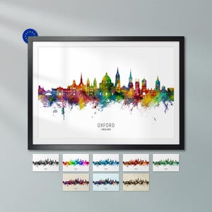 Oxford Skyline England, Poster Print Cityscape Art ZX (45183