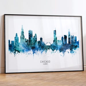 Póster de pared con el paisaje urbano de Chicago, Illinois, impresión RX (20535)