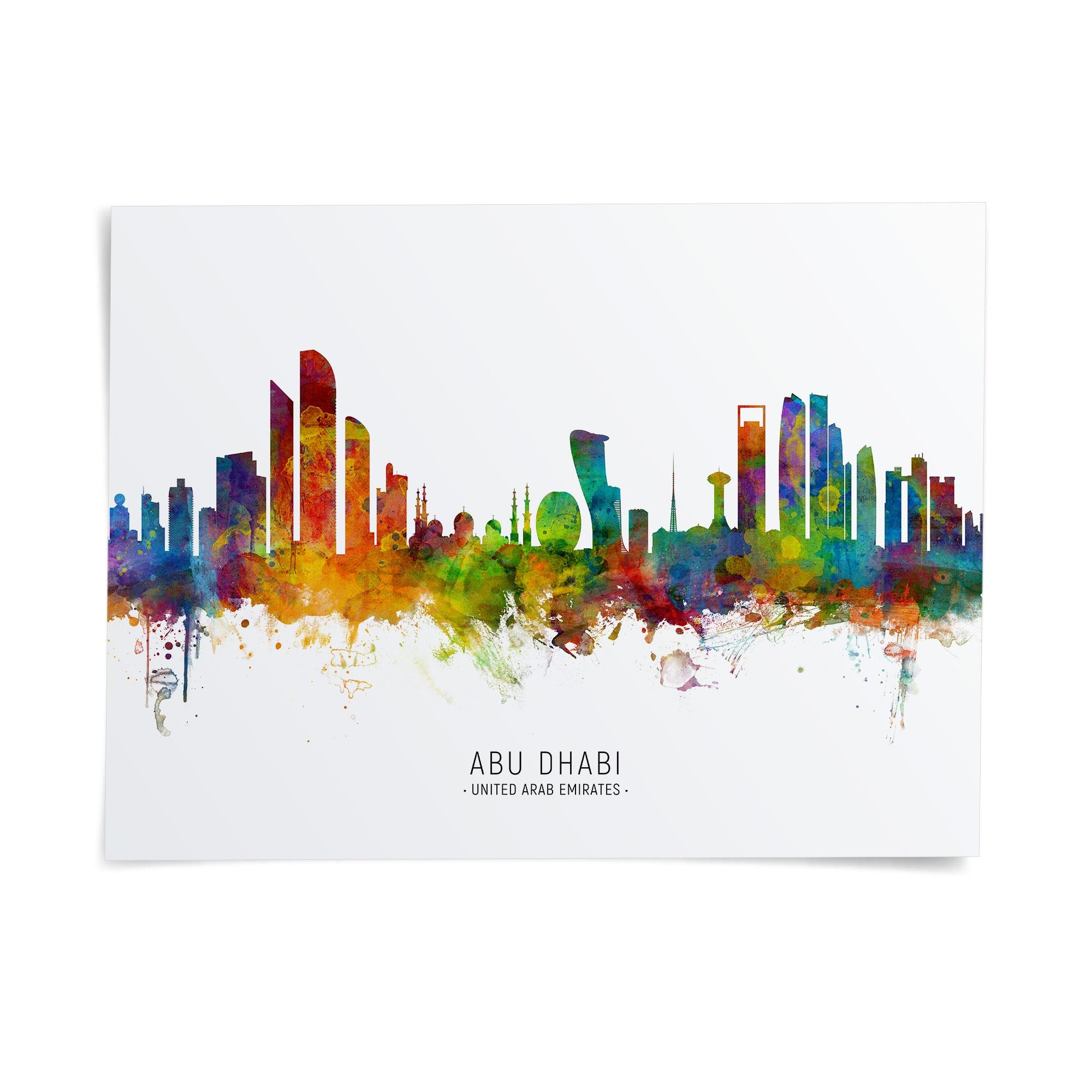 砂絵　UAE Abu Dhabi Skyline UAE, Poster Print Cityscape Art ZX (6716) - Etsy