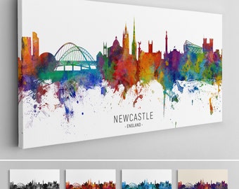 Newcastle Skyline Canvas, Newcastle Cityscape Canvas Art Print (6516)