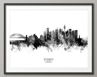 Sydney Skyline, Sydney Australia Cityscape Art Print Poster (11486)