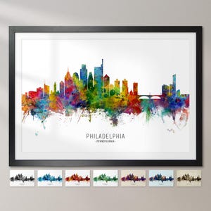 Philadelphia Skyline Pennsylvania, Cityscape Painting Art Print Poster CX (6774)