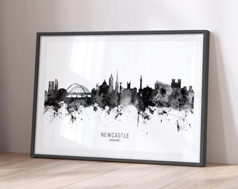 Newcastle Skyline England, Cityscape Art Print Poster BX (11479)