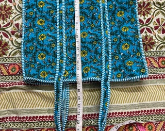 Handmade Quilted Cotton Tote Bag: Indian Block Print Shopper Hand Block Print Tote Bag - Quilted Organic Cotton Women Shoulder Bag Women's /
