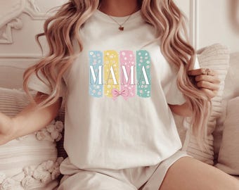 Sudadera Floral Mama, Suéter Pastel Flower Mommy, Camisa Coquette Bow