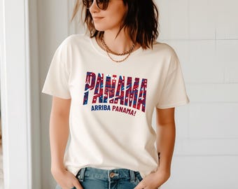 Camiseta Panamá Copa Mundial 2026 Arriba Camiseta de fútbol Panamá Regalo para aficionados al fútbol de Panamá Camiseta Copa Mundial Camiseta de moda roja Merchandising de la selección nacional de Panamá