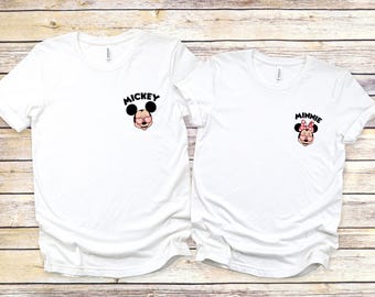 Camiseta Disney de Minnie y Mickey de bolsillo, Camiseta para viaje familiar a Disney, Camiseta Disney 2026, Camiseta de San Valentín, Sudadera Disney
