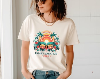 Camiseta Vacaciones Familiares 2026, Camiseta de Viaje de Verano a la Playa Tropical