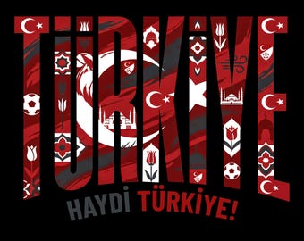 Türkei PNG digitaler Download, Turkiye Fußball Fan Design, türkischer Stolz PNG, Fußball Fan Shirt Design, Sofort Download