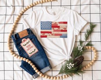 Camiseta patchwork con la bandera de EE. UU., camiseta vintage del 4 de julio, camiseta coqueta con la bandera estadounidense, top cottagecore del 4 de julio, sudadera patriótica linda