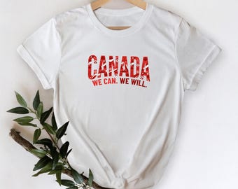 Kanada WM T-Shirt, Wir können werden Fußball Fan Geschenk, Kanadisches Fußball Team Shirt, Ahornblatt Stolz Grafik T-Shirt, Nordamerika Fußball