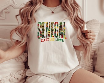 Camiseta Senegal Copa Mundial 2026 ¡Vamos, Leones! Camiseta de fútbol Senegal Regalo para aficionados al fútbol Camiseta Copa Mundial de moda África Selección Nacional de Senegal.