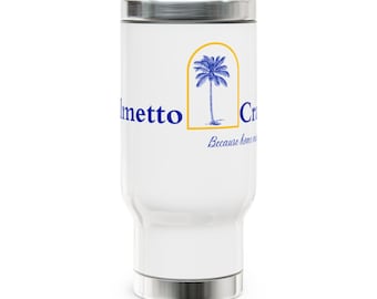 Taza de viaje de acero inoxidable con asa, 14 oz