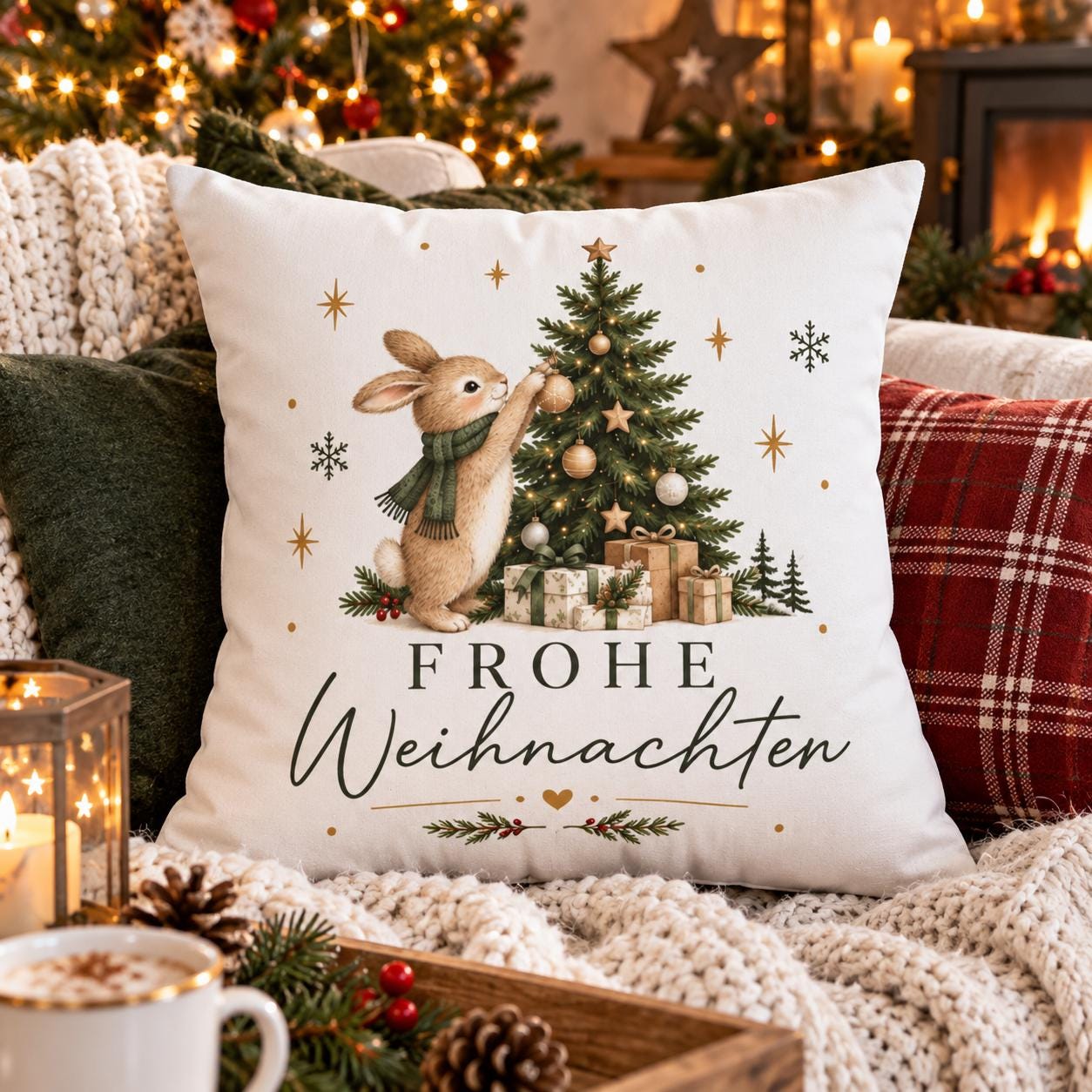 Frohe weihnachten kissen