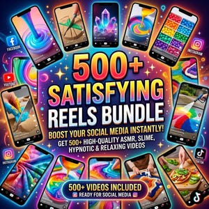 500 Satisfying Reels Bundle | Viral Oddly Satisfying Clips Pack | ASMR & Aesthetic Content for Instagram and TikTok