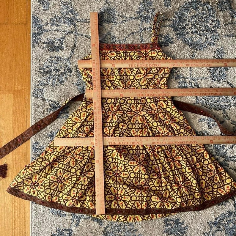 Vintage Y2K Yoana Baraschi Anthropologie Geometric Print Dress Cottagecore Sz 10 image 8
