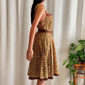 Vintage Y2K Yoana Baraschi Anthropologie Geometric Print Dress Cottagecore Sz 10 image 3